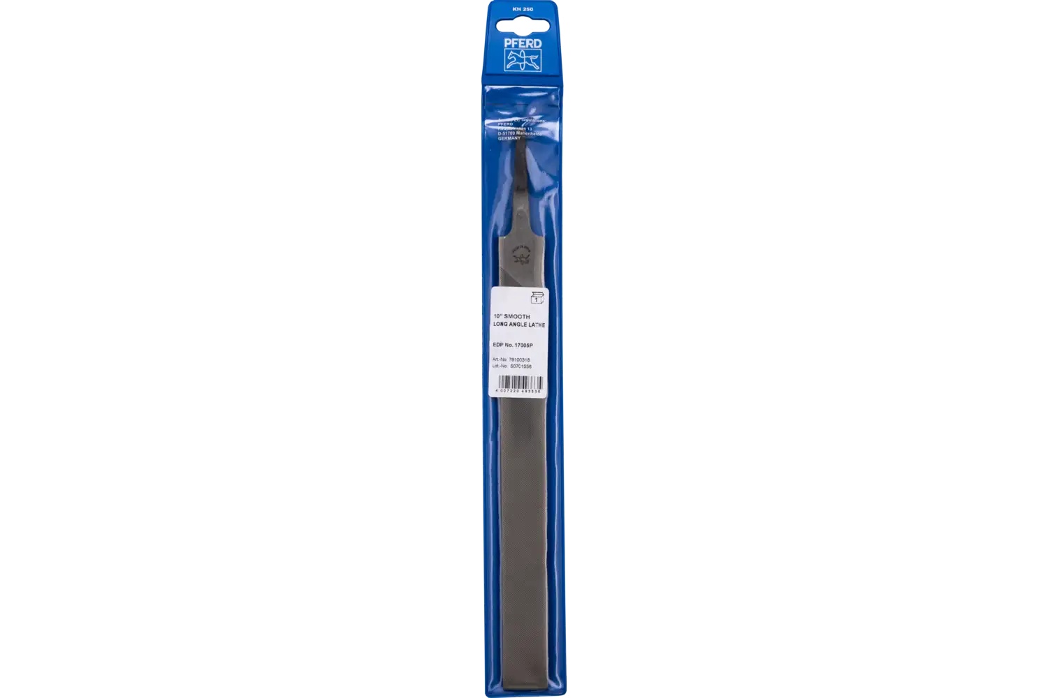 Picture of Pferd Machinists File, Long Angle Lathe 10" Smooth Cut 2 Safe Edges (PU 1)